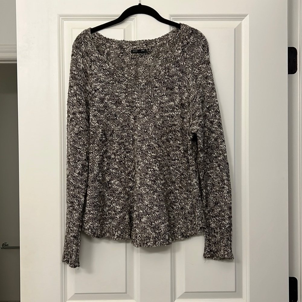 Eileen Fisher linen/cotton blend sweater in mahogany heather